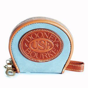 Dooney & Bourke Coin Wallet Blue Nubuck Leather Small Wristlet